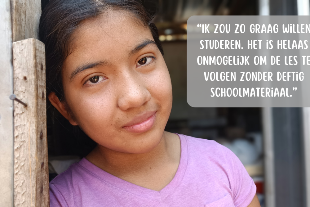 Help Mirian Bethel met schoolmateriaal
