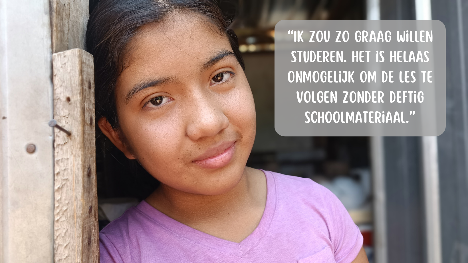 Help Mirian Bethel met schoolmateriaal